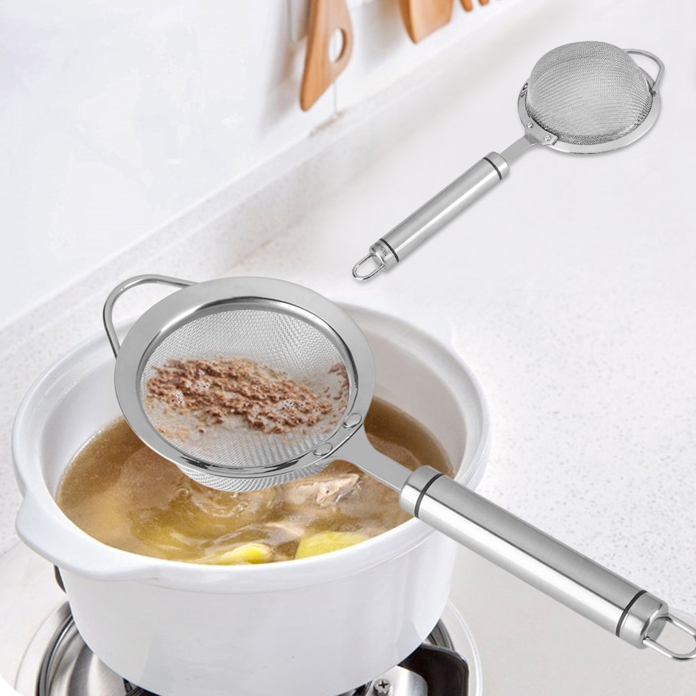 Colador De Alimentos, Filtro De Aceite De Comida Frita De Acero Inoxidable 30# Colador De Tamiz Fino Colador De Cocina