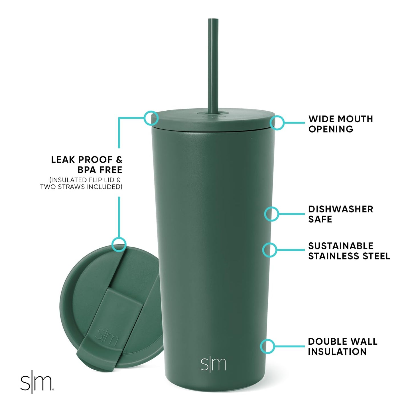 Vaso Aislado Simple Modern Forest Classic Colección 590ml