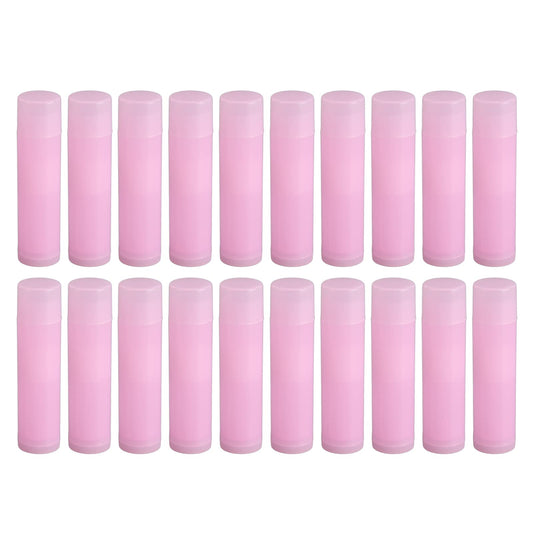 Tubos De Bálsamo Labial Vacíos, 5ml 20 Plástico Tubos De Lápiz Labial Para Bricolaje Tubo De Contenedor De Bálsamo Labial con Tapa Hermética (Color Rosa)