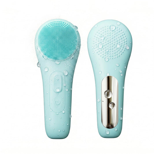 Cepillo de Limpieza Facial de Silicona Azul Recargable e Impermeable con 5 Niveles Ajustables para Mujer