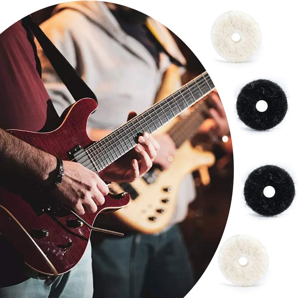 RiToEasysports Cerraduras de Correa de Guitarra, botón de Correa Arandela de Fieltro de Guitarra Arandela de uñas de Bloqueo Almohadilla de Fieltro Partes de