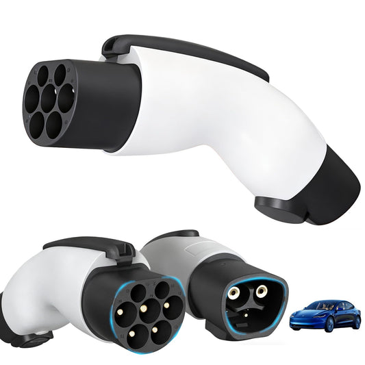 Adaptador Tesla a GB/T Impermeable con Bloqueo de Seguridad para Auto BYD 32 A 7 KW