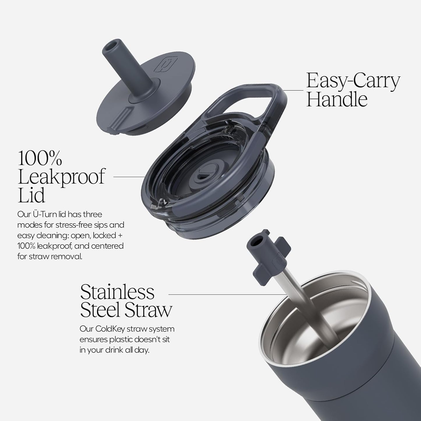 BrüMate Leap - Vaso para niños, 12 onzas, 100 % a prueba de fugas, con mango y pajita suave de silicona, funda de silicona duradera resistente a caídas, hecho de acero inoxidable aislado, apto para