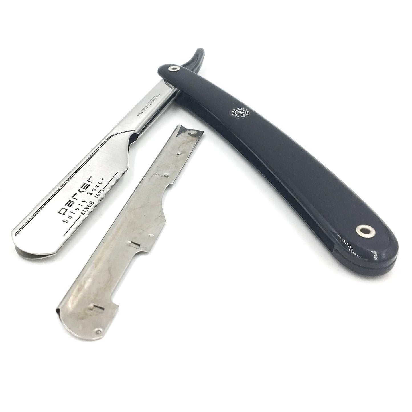 Parker PTB, Cuchilla de Carga Tipo Empuje, Maquinilla de Afeitar/Afeitadora de Borde Recto con Brazo de Cuchilla de Acero Inoxidable y 5 Cuchillas Parker Premium