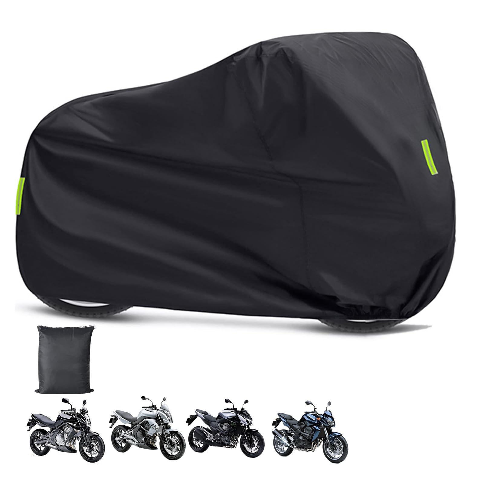 Funda para Moto Cubierta de Motocicleta de Protección Exterior Impermeable Duradera para Motocicletas como Honda, Yamaha, Suzuki, Harley y más (XXXL Negro)