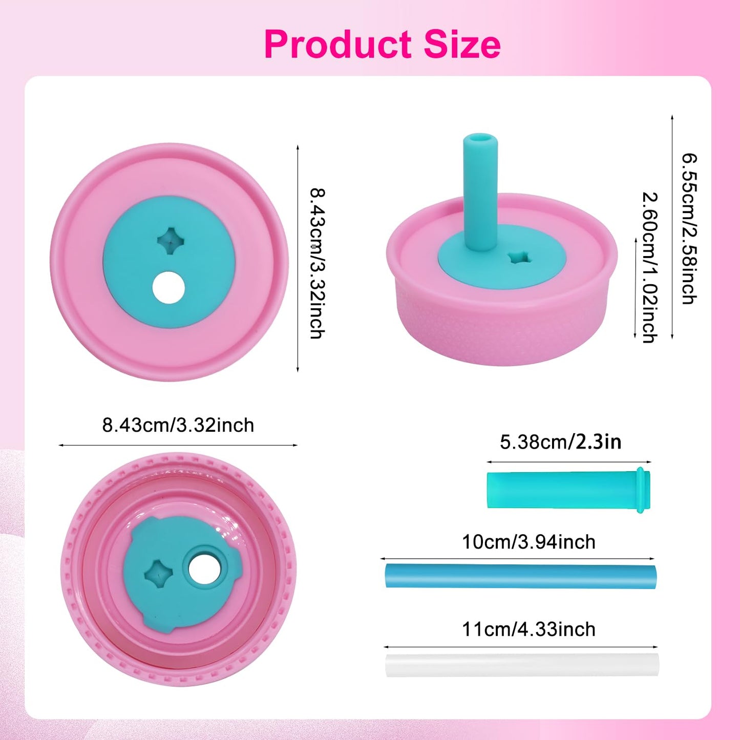 PHULWEL Paquete de 2 tapas de repuesto para vaso Owala Kids con aislamiento de 12 oz y 15 oz, tapa resistente a derrames con 4 popotes flexibles, sin BPA, apta para lavavajillas, accesorios para
