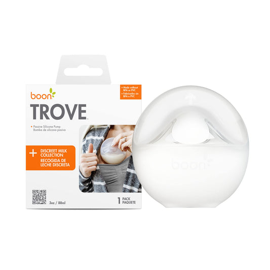 Boon Trove - Extractor de leche manual de silicona - Colector de leche pasivo - Extractor de leche manos libres para lactancia - Esenciales para la lactancia materna - 1 unidad