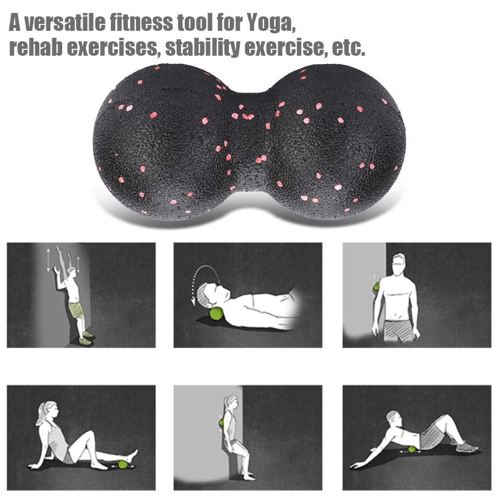 Pelota Masaje Miofascial Doble EPP Negra Terapia Muscular Pilates Yoga 16x8cm