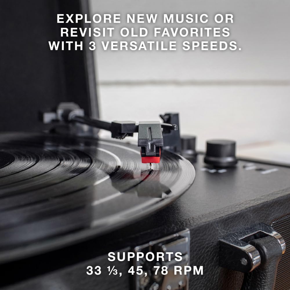 Tocadiscos Portátil Victrola Journey Rosa con Bluetooth y Parlantes Integrados