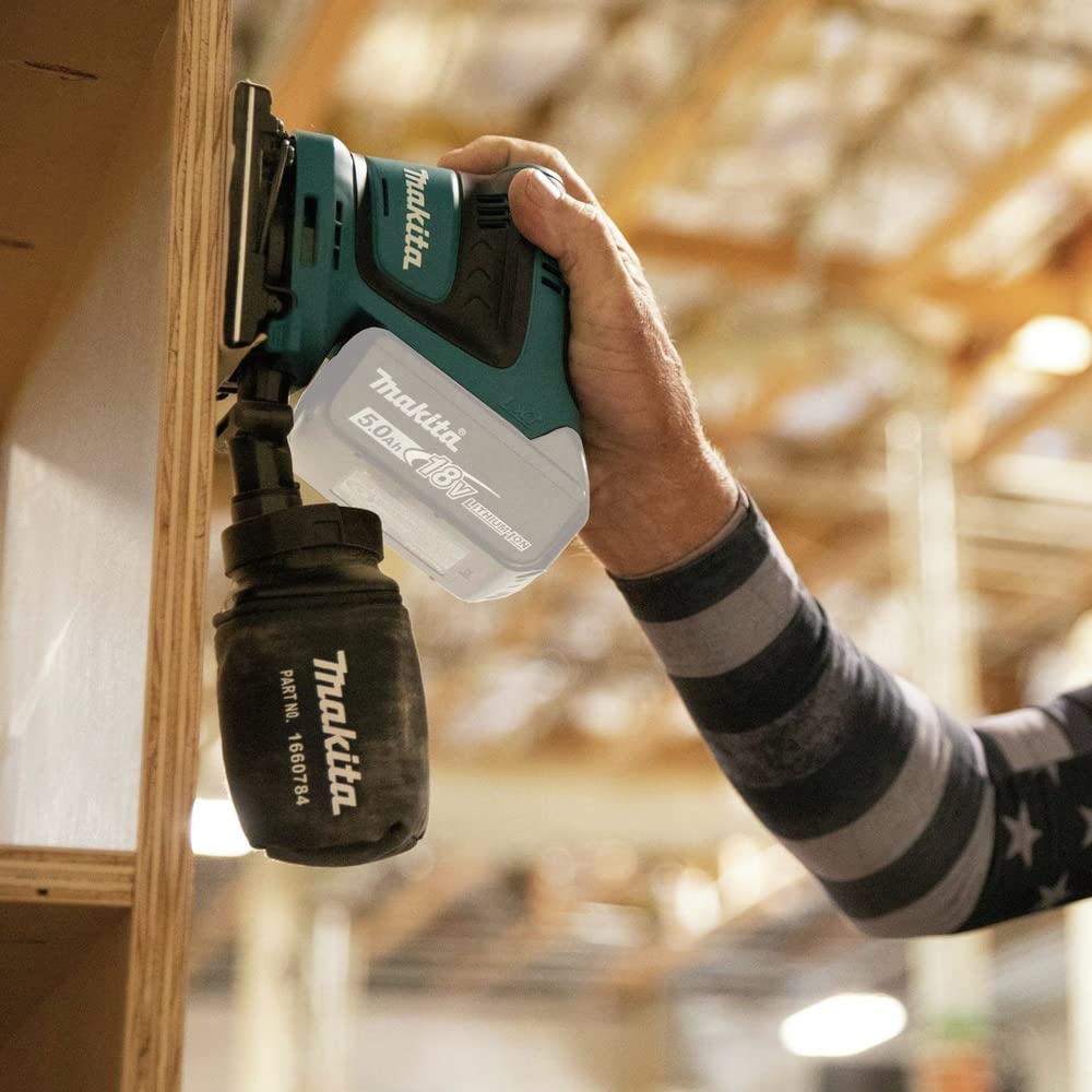 Makita XOB02Z LXT® Lijadora de acabado de 1/4 hojas inalámbrica, 18V LXT®, solo herramienta