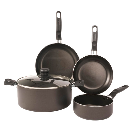 T-Fal Bateria de cocina de 5 piezas Inicia, con antiadherente Easy Plus 100% seguro para tu salud y Thermo-Señal. Lo que necesitas para comenzar a cocinar, 5813700