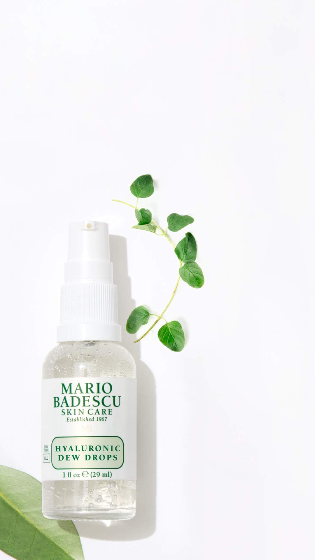 Mario Badescu Gotas de rocío hialurónico para todo tipo de piel – Gel-suero hidratante híbrido con hialuronato de sodio, niacinamida y extractos botánicos para un brillo húmedo y similar al vidrio – 29 ml