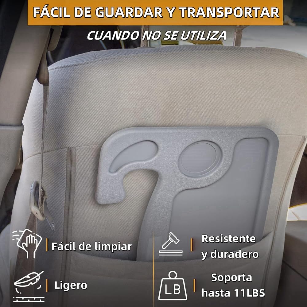 Juzanl Bandeja para Volante de Coche, Multifunciona con Portavasos (Gris)