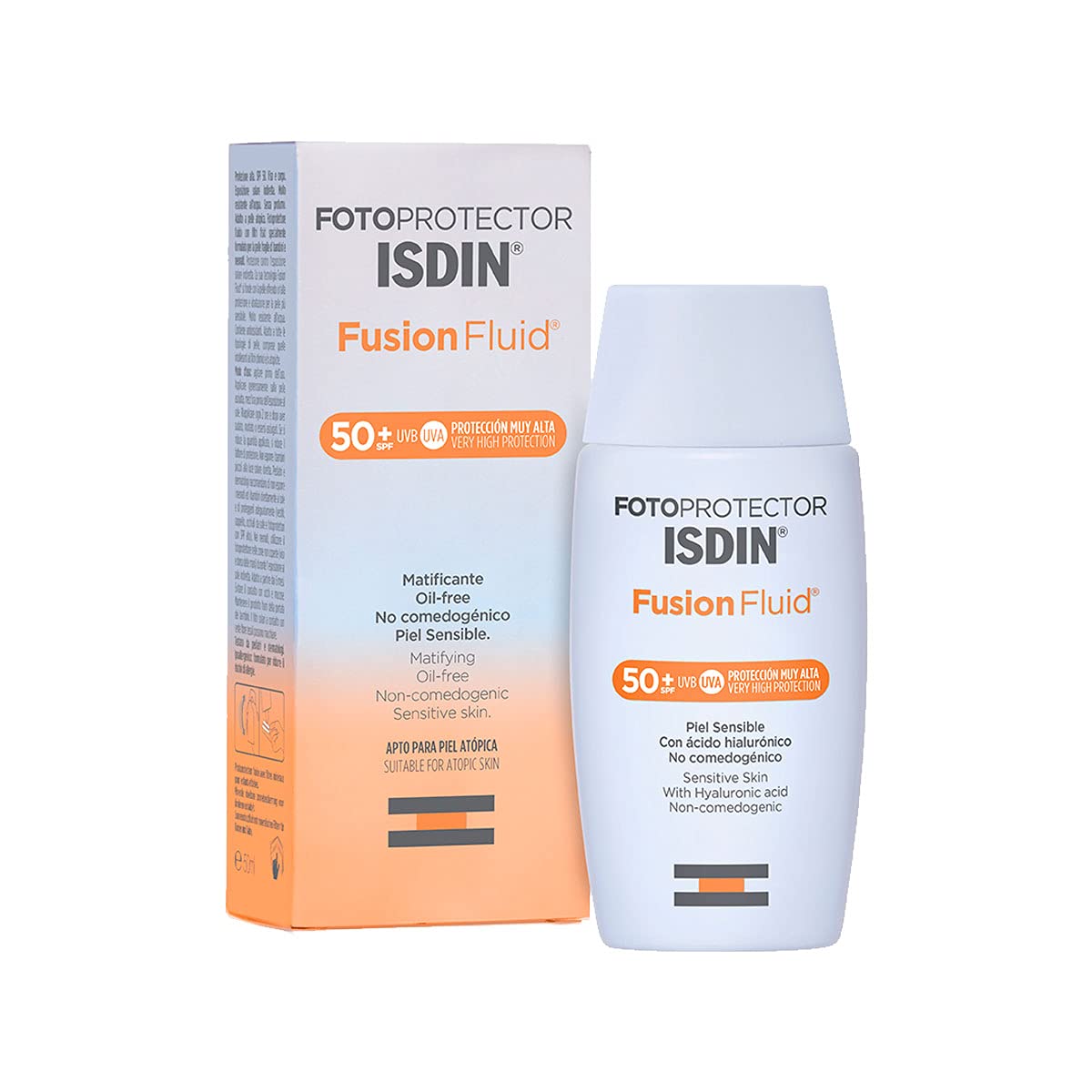 Isdin Fotoprotector spf 50+ Gel Crema Dry Touch 50 ml - Protector Solar + Fotoprotector Fusion Fluid SPF 50+, Protector Solar Facial, Innovadora textura ultraligera que se funde con tu piel, 50ml