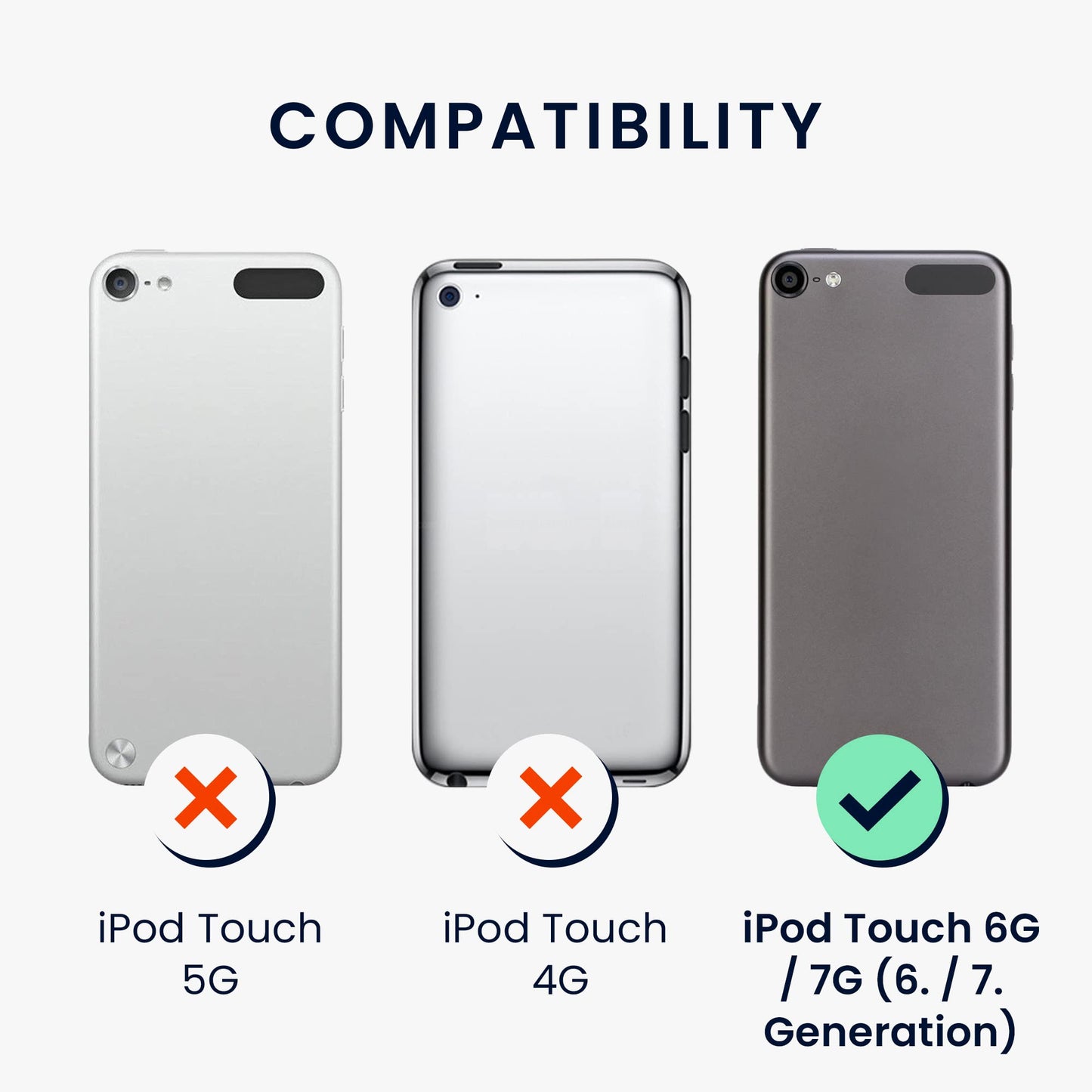 kwmobile Carcasa Compatible con Apple iPod Touch 6G / 7G (6a y 7a generación) - Funda Protectora de Silicona - Case Trasero en Noche ártica