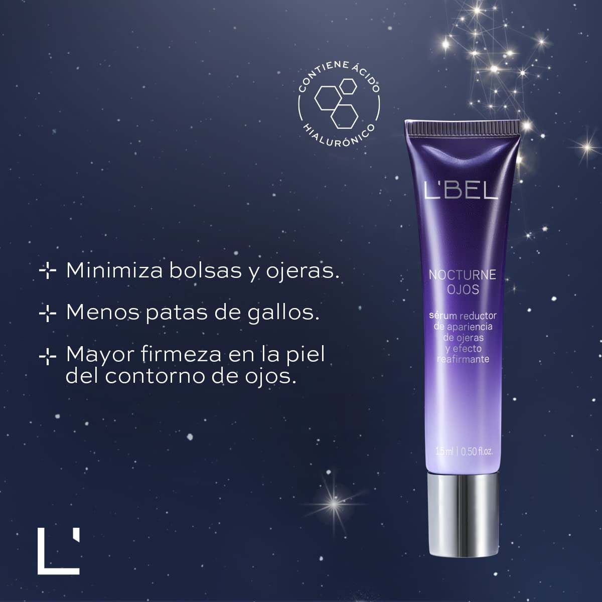 L’BEL- Kit Demaquillador Bifásico 125ml + Nocturne Ojos con Ácido Hialurónico 15g