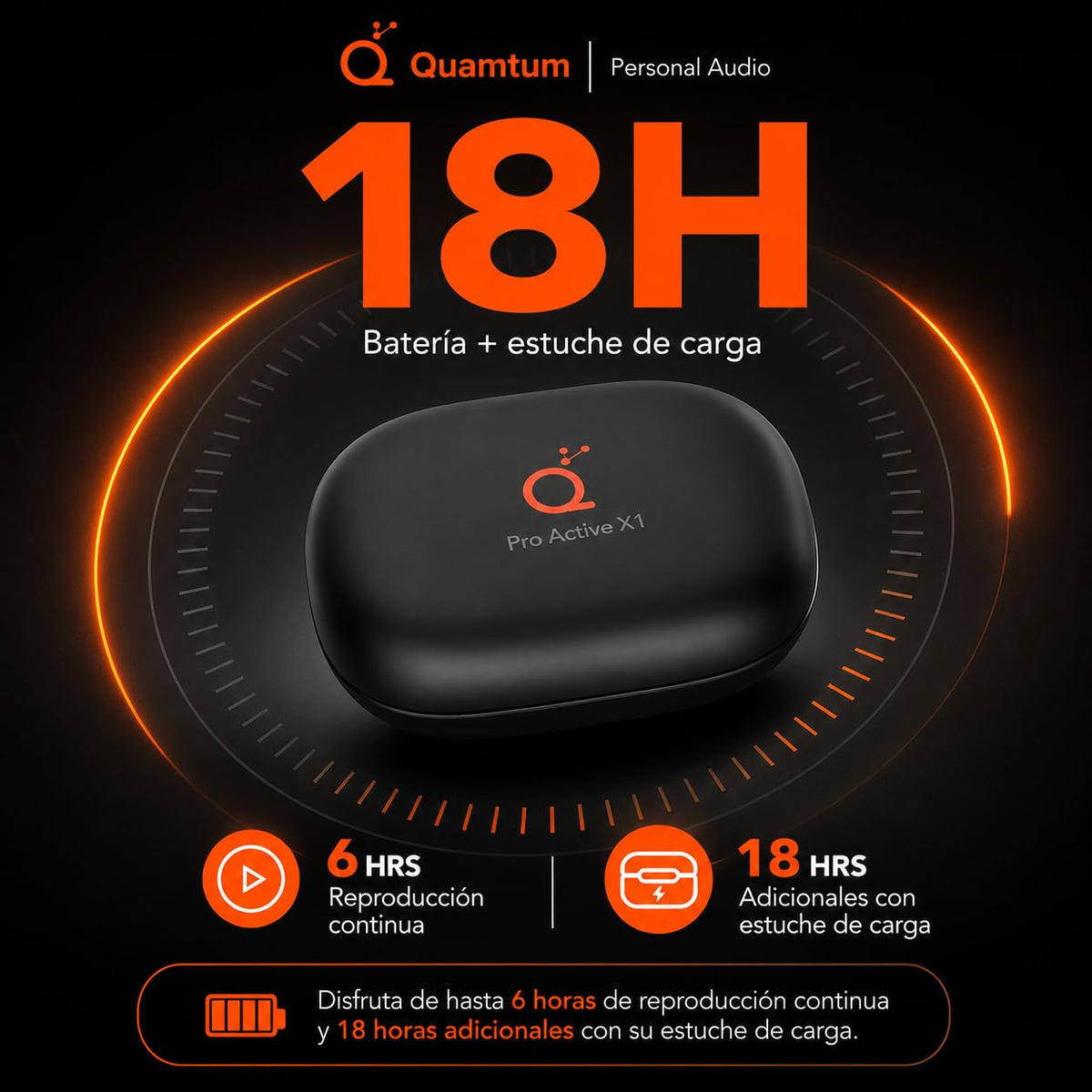 Audífonos Inalámbricos QUAMTUM Pro Active X1 Bluetooth 5.3
