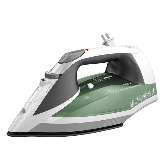 BLACK+DECKER Vitessa - Plancha de Vapor Avanzada, ICR2020, Suela Antiadherente Incluso a Vapor, Apagado automático, Cable retráctil sin enredos, Verde