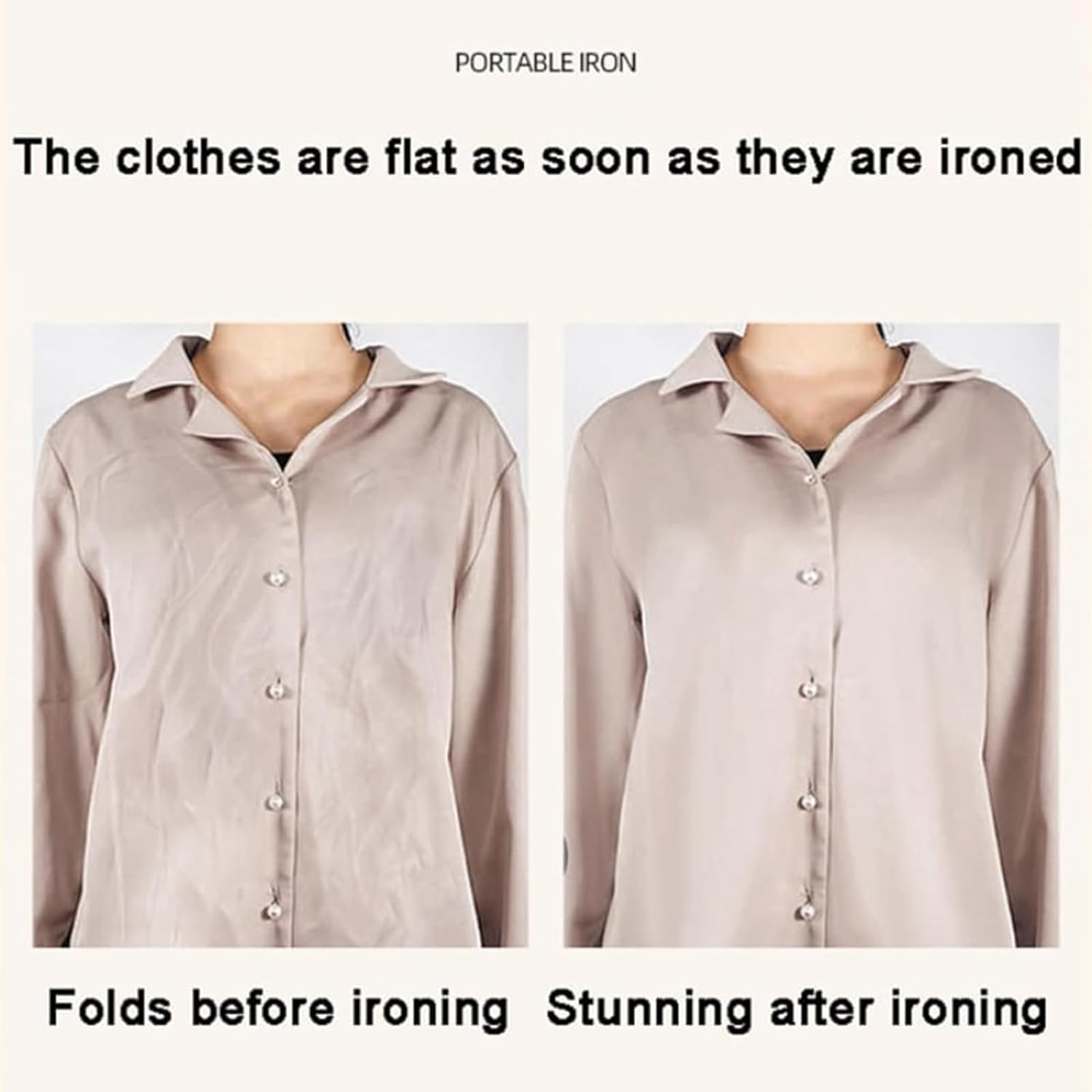 Falirna Portable Mini Ironing Machine, 2023 Upgrade Portable Mini Ironing Machine, Portable Ironing Machine Travel Mini Steam Iron, Portable Handheld Mini Ironing Machine (Off White)