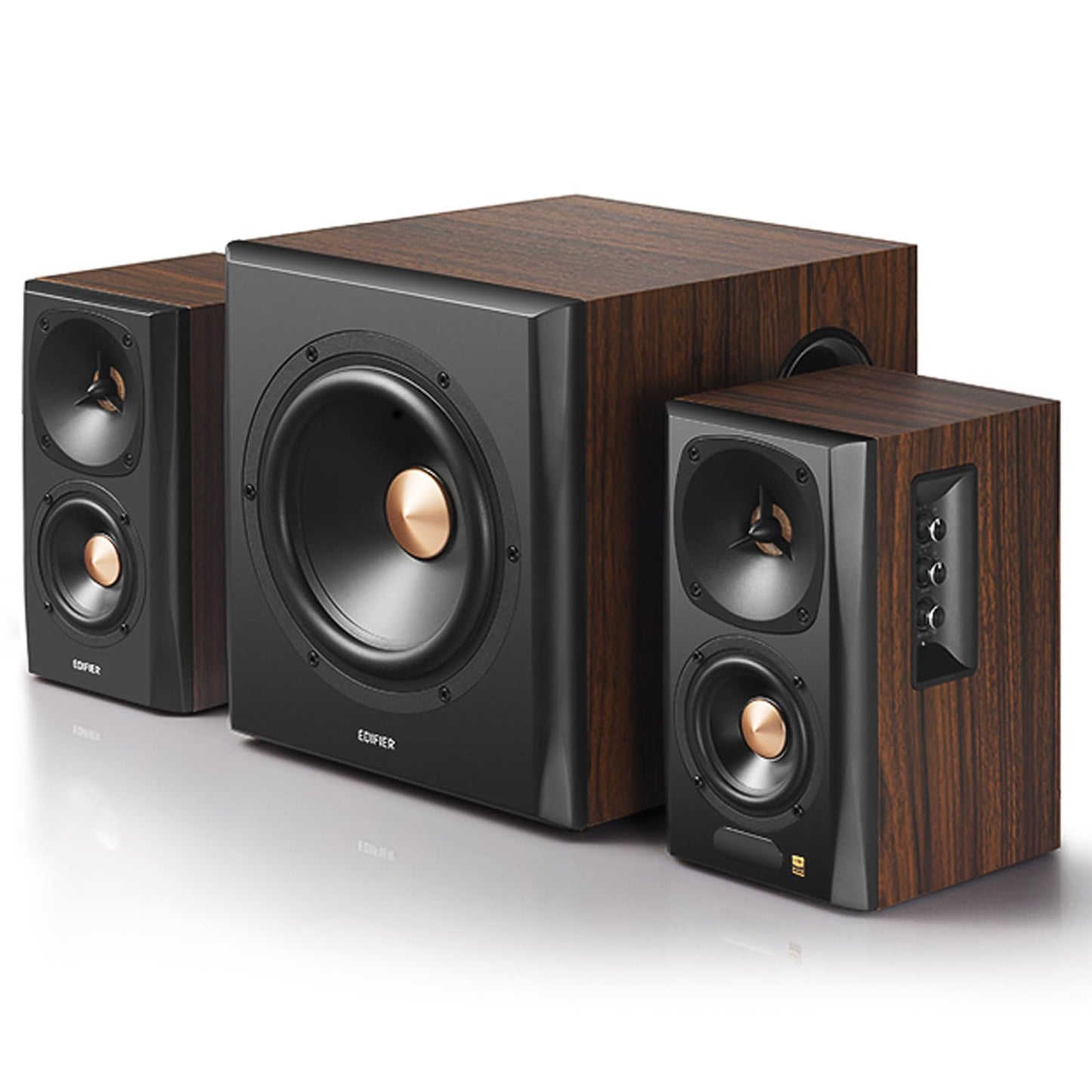 Edifier S360DB - Altavoz Bluetooth para estantería con subwoofer, Altavoces inalámbricos con Salida RMS de 155 W, Sistema de Audio Premium 2.1 para Salas de Juegos, Sala de Estar y guaridas