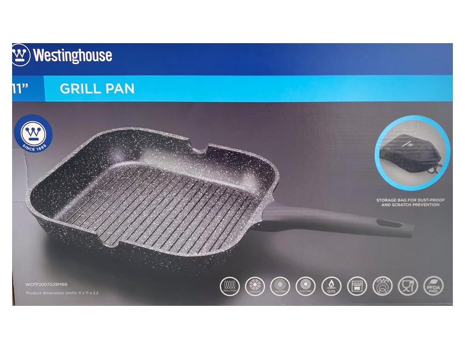 Sartén Grill Antiadherente Westinghouse Mármol Negro 28 cm