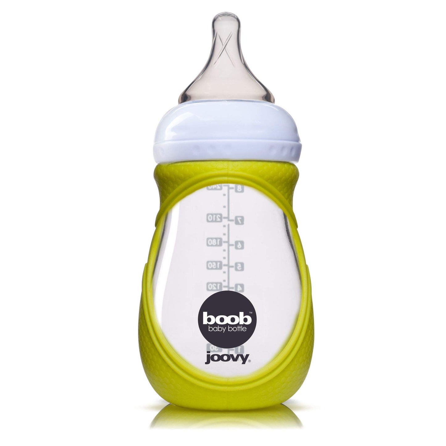 Botella de Vidrio Joovy Boob Verde con Funda, 8 Onzas