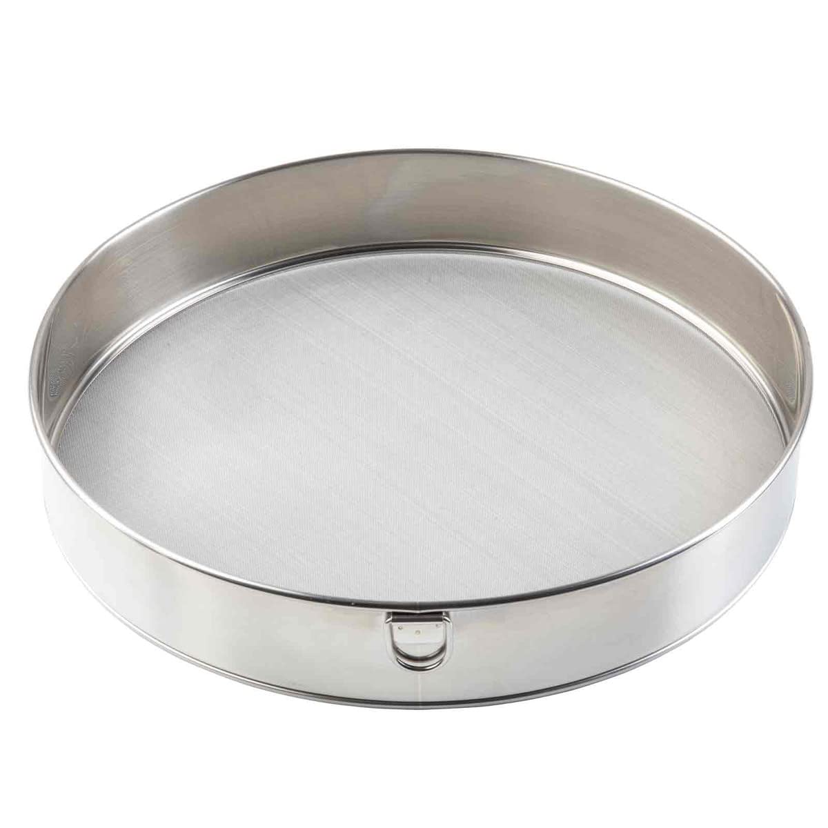 Colador de tamiz de malla fina, redondo de 12 pulgadas, filtro de harina de acero inoxidable ultrafino, mango cómodo, hornear, preparación de alimentos y herramienta de cocina para servicio de