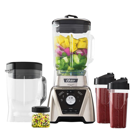 Licuadora Oster Xpert Series Azul con Control de Textura y Accesorios 2 Litros 3 Programas de Velocidad
