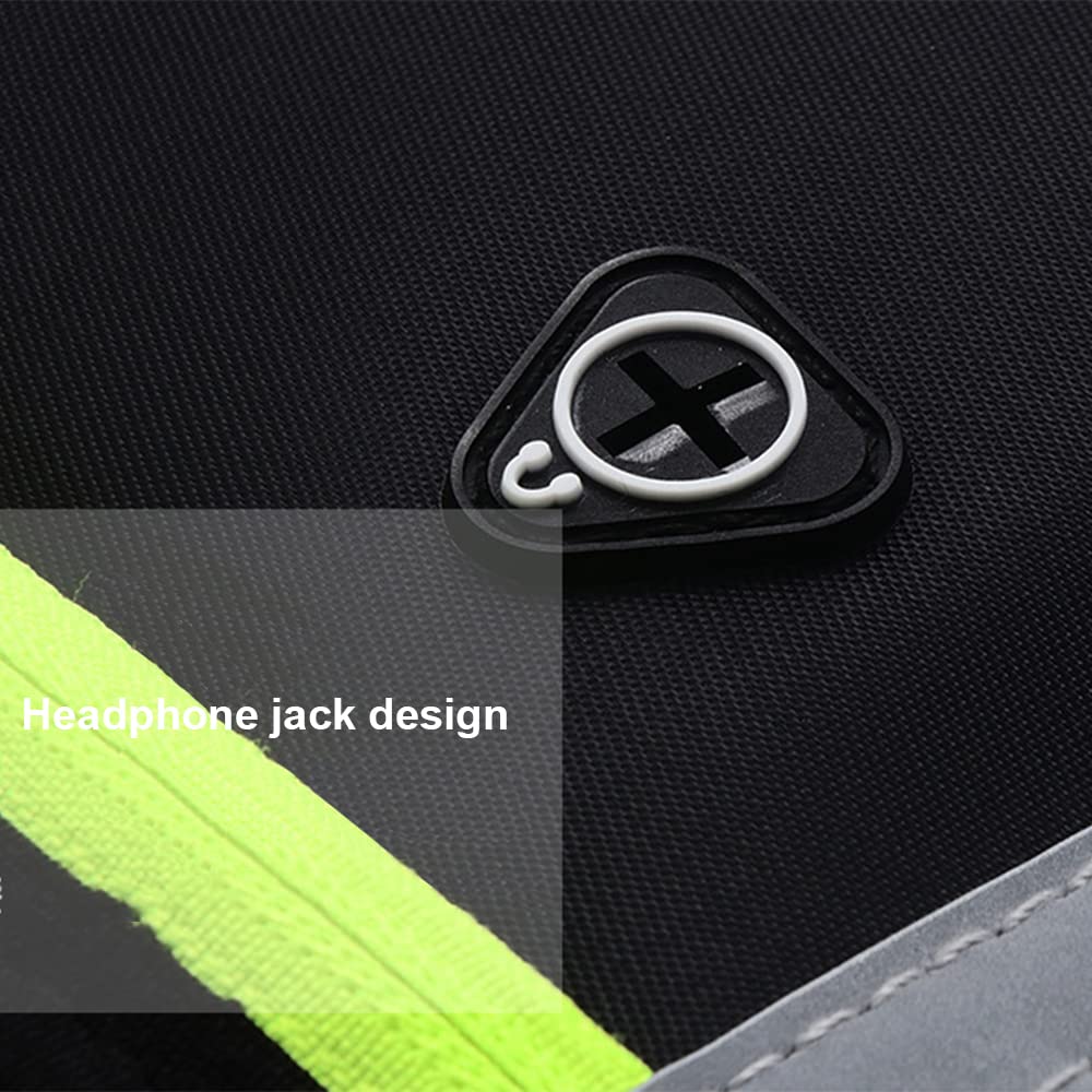 Riñonera SagaSave Negra Impermeable con Conector para Auriculares para Hombre y Mujer