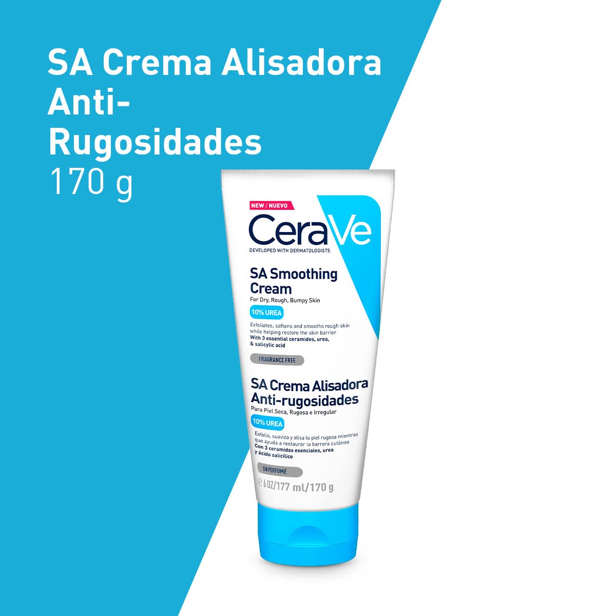 CeraVe Crema Reparadora para el Contorno de Ojos |14gr| Crema hidratante de ojos para bolsas y ojeras + Crema Alisadora AntiRugosidades |170Gr| Crema Exfoliante De Uso Corporal