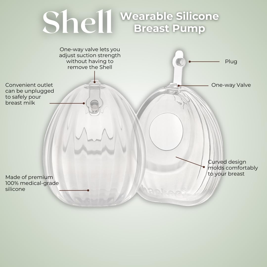 HAAKAA Conchas Sacaleches Manual Portátil Manos Libres/Colector de Leche (75 ml/2.5 oz, 120 ml/4 oz) – Silicona de Grado Médico – Compacto, Portátil y Discreto – Válvula a Prueba de Fugas