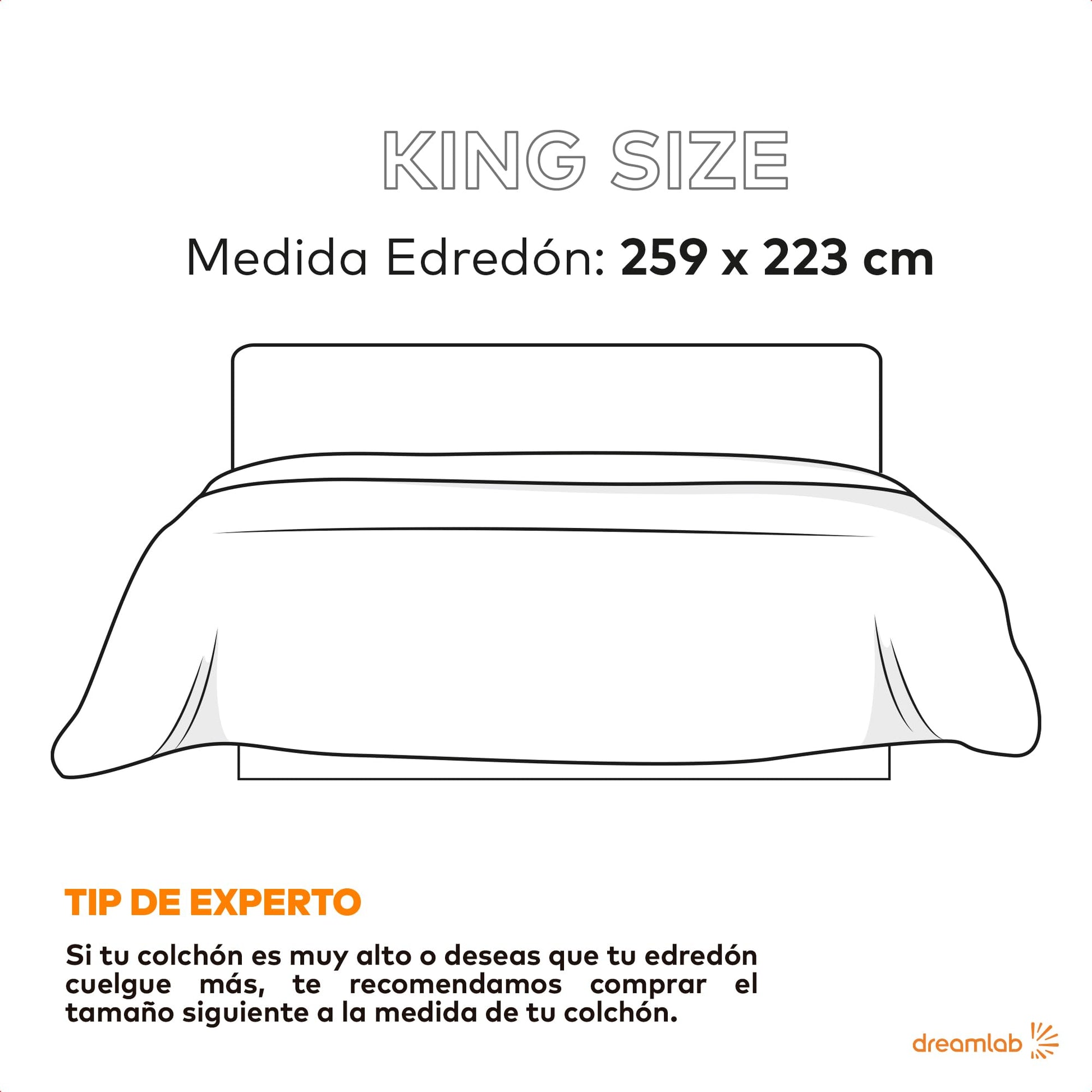 Edredón Acolchado Dreamlab Blanco Relleno de Microfibras Hipoalergénico King Size para Toda Estación