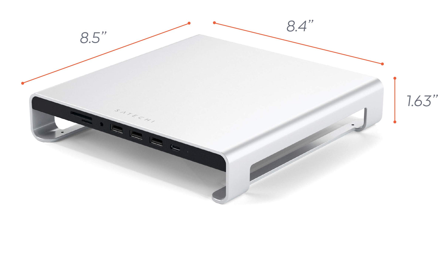 Soporte de Aluminio SATECHI Plata con Conectividad Tipo-C para Apple Studio Display e iMac