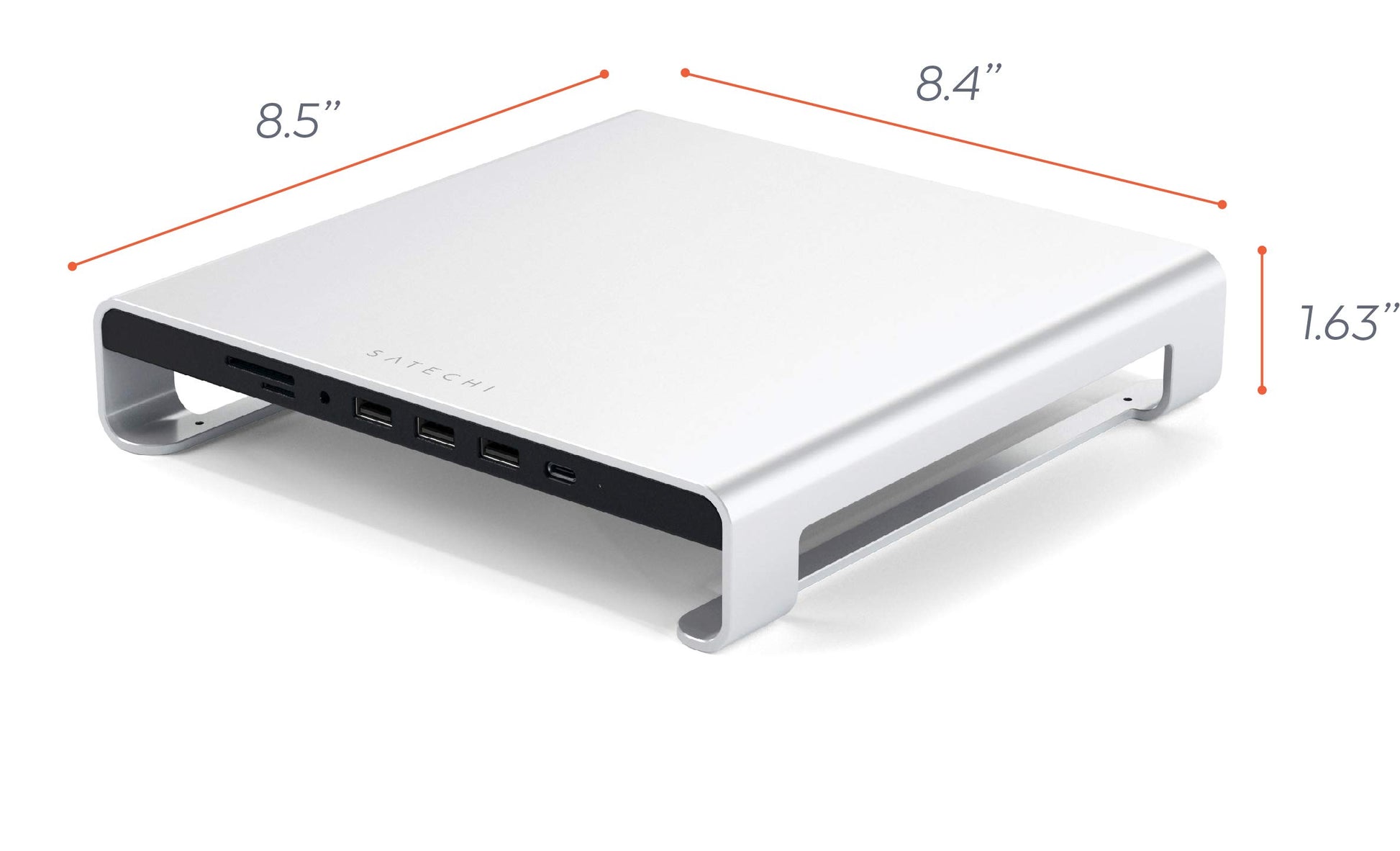 Soporte de Aluminio SATECHI Plata con Conectividad Tipo-C para Apple Studio Display e iMac