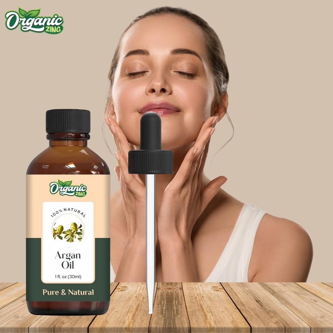 Organic Zing Argan Oil Pure & Natural for Skin, Face, Hair Care & Massage - 30ml