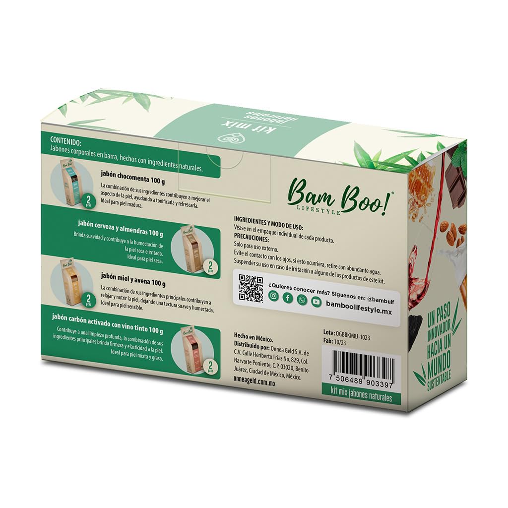 8 Pack Kit Mix de Jabones Artesanales Naturales 100 G Bam Boo! Lifestyle