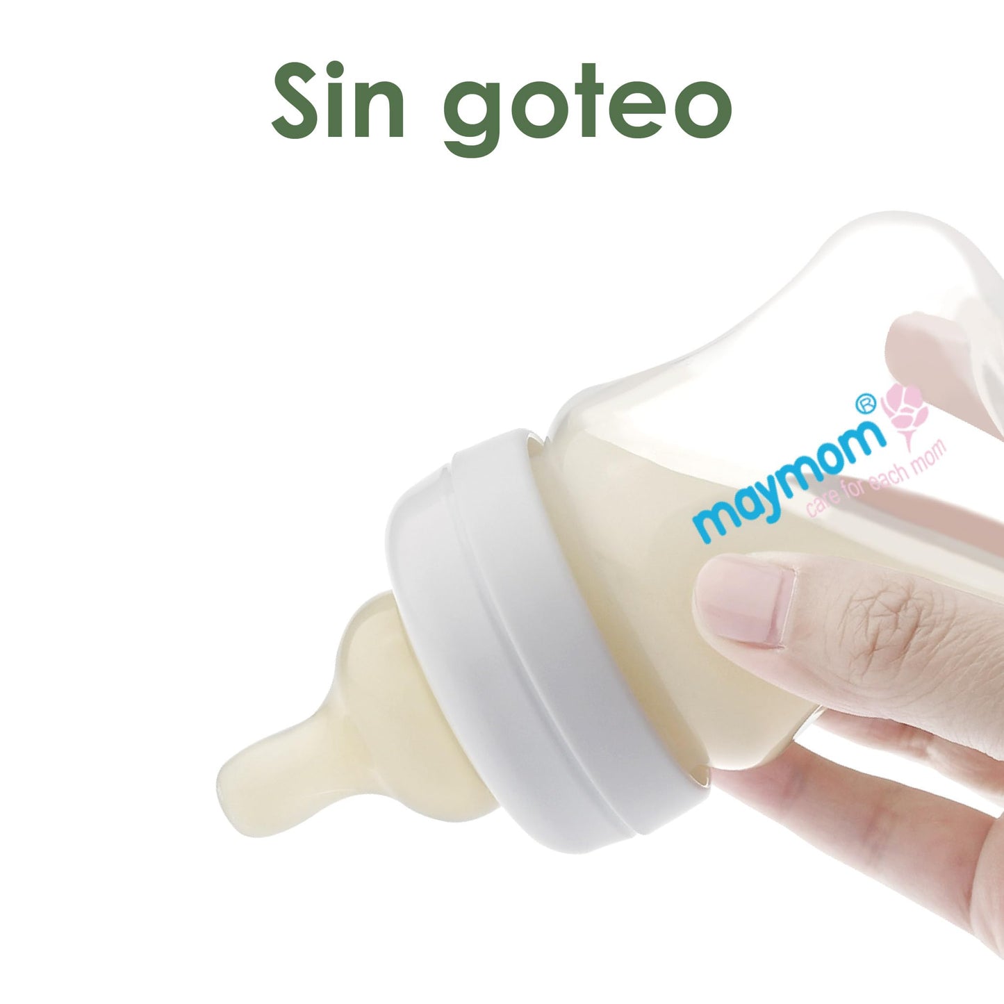 Biberón de recolección para almacenamiento y alimentación de leche Maymom de boca ancha con tetina, tapa tipo cúpula, tapa superior y disco de sellado SureSeal; compatible con extractores Spectra/Motif Luna; 5 piezas (4.7 oz / 140 mL).