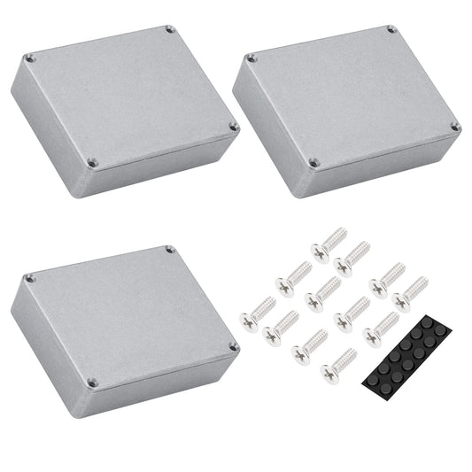 DaierTek - Caja de aluminio de metal de 1590BB, caja de pedales de guitarra, caja de efectos de pedal, sin pintar, 120 x 94,5 x 34 mm