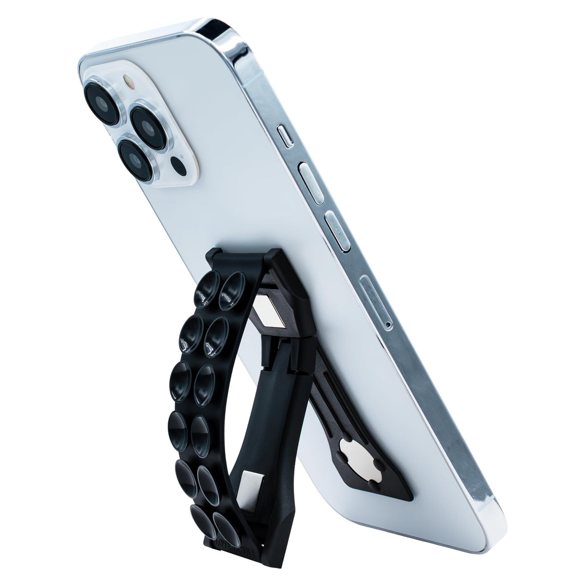 Agarre para Teléfono LOVEHANDLE PRO Negro con Correa de Ventosa Magnética y Soporte Fuerte