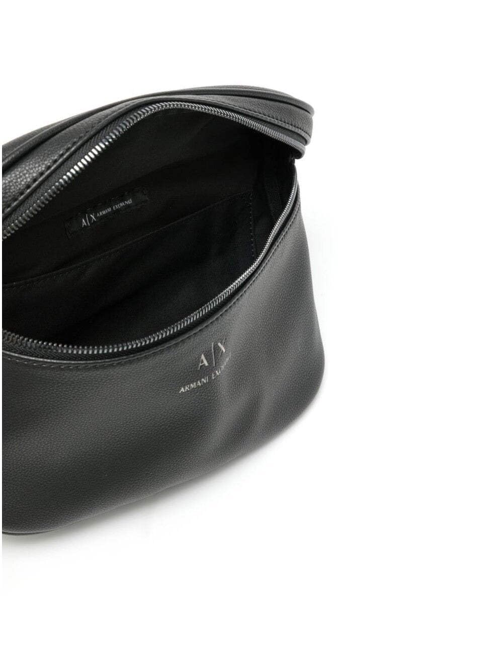 Armani Exchange - Riñonera de piel ecológica para hombre, Negro -, Talla unica