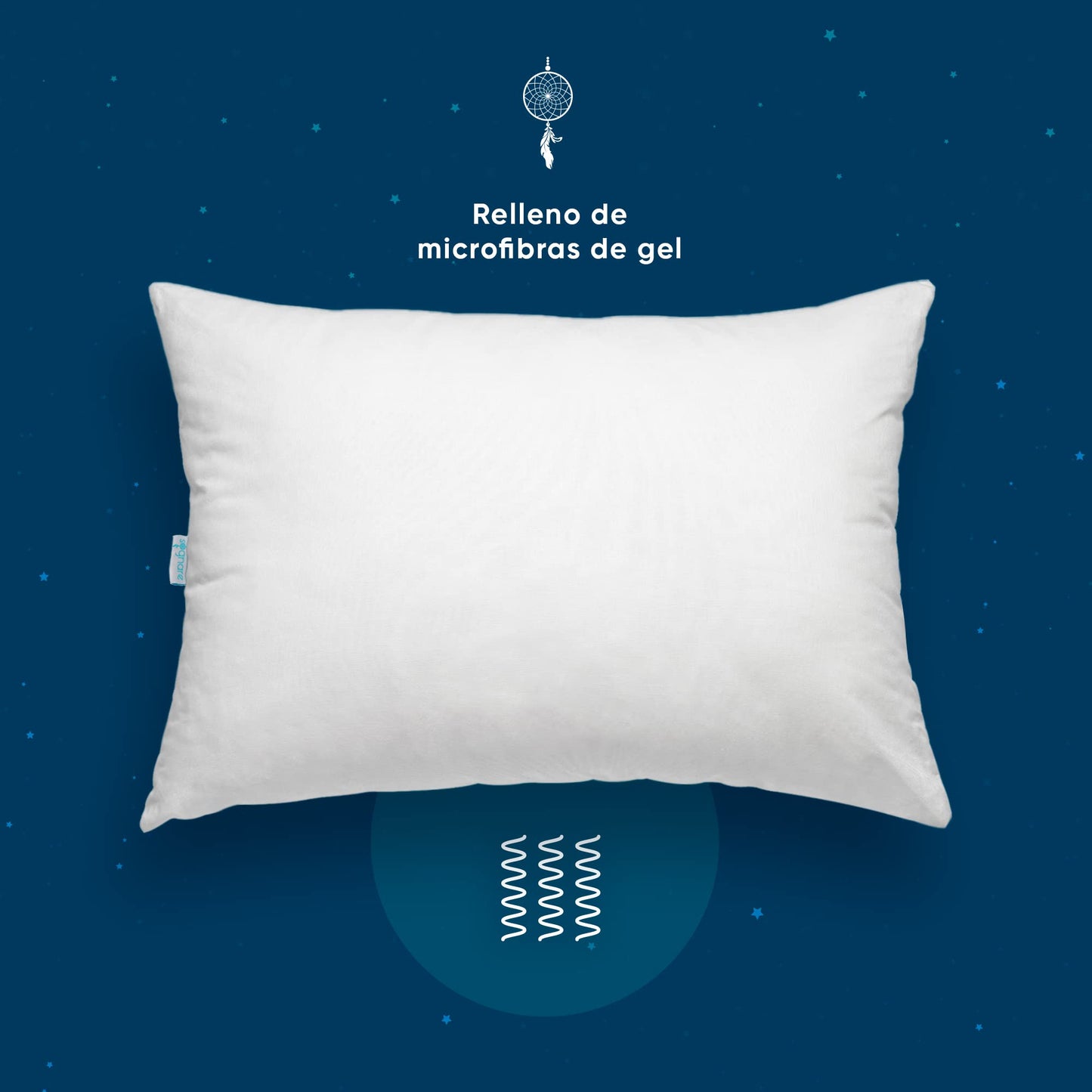 Almohadas Sognare Blanco Relleno Semi Firme de Microfibras de Gel Tecnología Softy Touch 2 Pack Tamaño Estándar