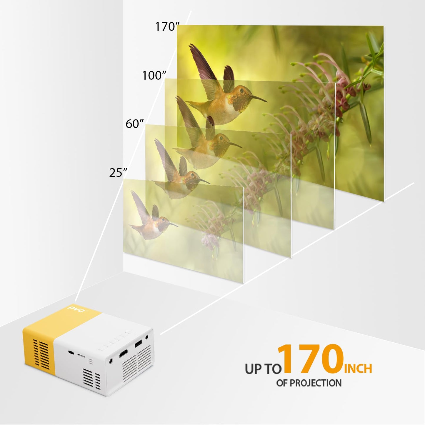 Mini Proyector Portátil PVO Blanco Reflejo Directo para Niños