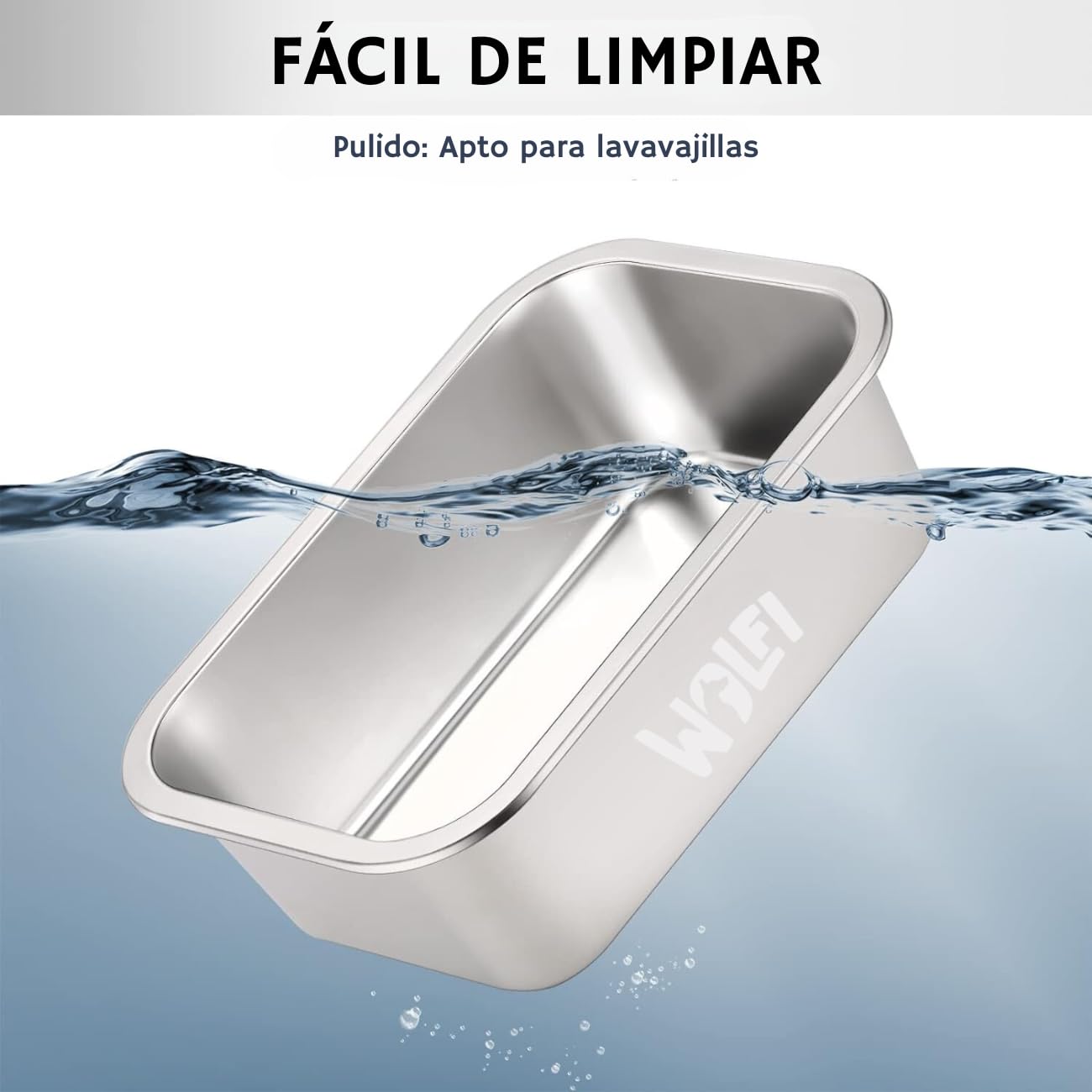 Plato para Perro Wolfi Acero Inoxidable Alta Capacidad para Perro Grande