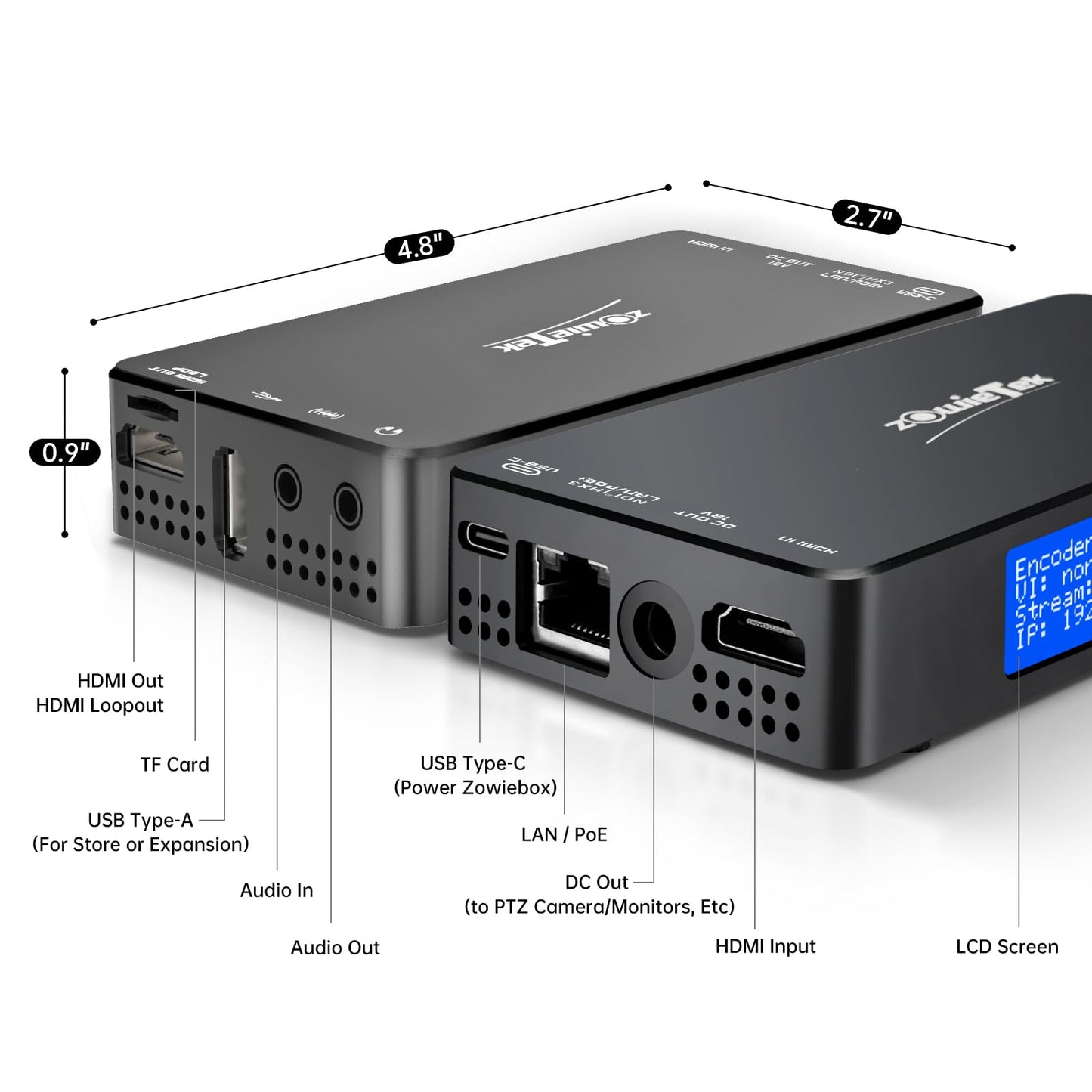 4K HDMI Video Encoder/Decoder, ZowieBox, UVC Converter, SRT/RTMP(S)/RTSP Encoder Decoder, Pass-Through Video Capture, HDMI Extender, Live Streaming to YouTube
