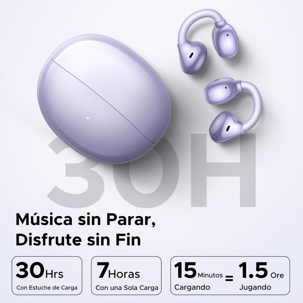 Audífonos Inalámbricos UGREEN Púrpura con 4 Micrófonos y Control por App para Deportes