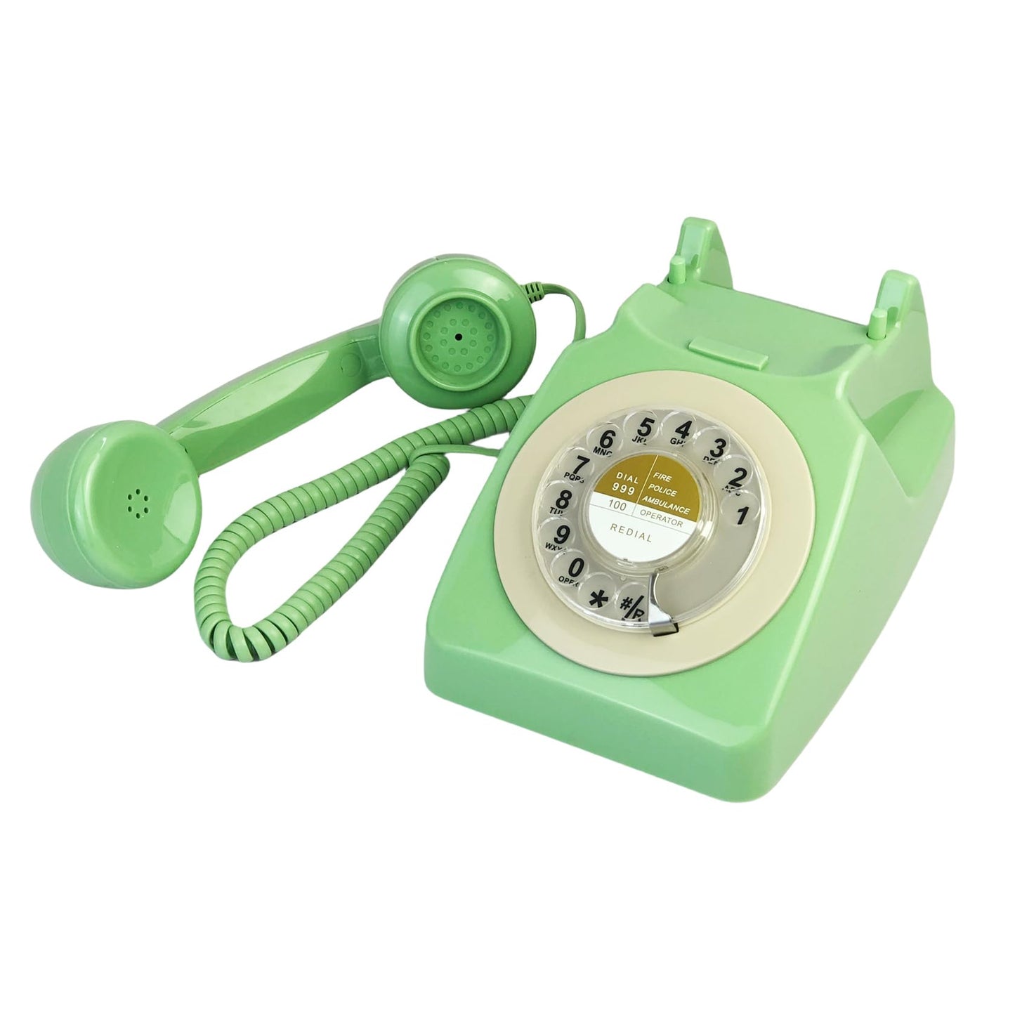 Benotek Teléfono, teléfono fijo con cable para el hogar, teléfono retro de moda antigua con teclado de esfera giratoria, teléfonos antiguos de moda antigua, regalo novedoso para decoración