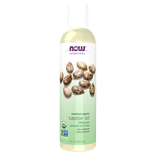 NOW Solutions Organic Castor Oil, 8-Ounce
