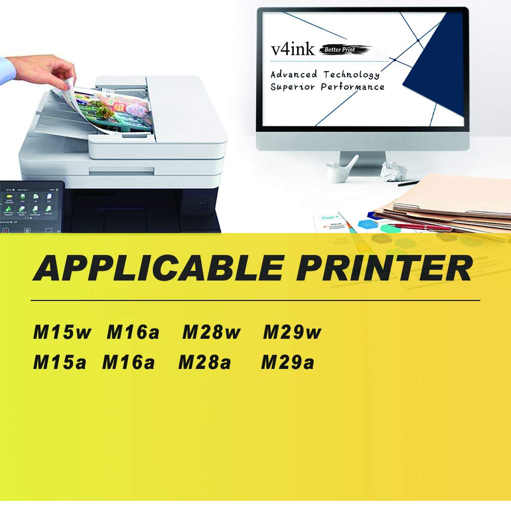 v4ink Cartucho de tóner Compatible con 48 A de Repuesto para HP 48A CF248A Cartucho de tóner Negro para Uso en impresoras HP Pro M15w M15a M16w M16a MFP M29w M29a M28w M28a