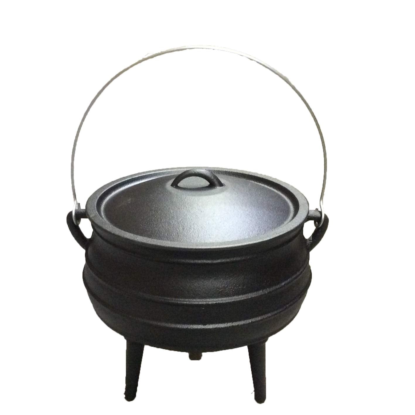 Cuisiland Potjie - Maceta de caldero de hierro fundido de 10 cuartos con tapa y 3 patas, olla de fogata presazonada de estilo sudafricano para cocinar al aire última intervensión, sopas, guisos y