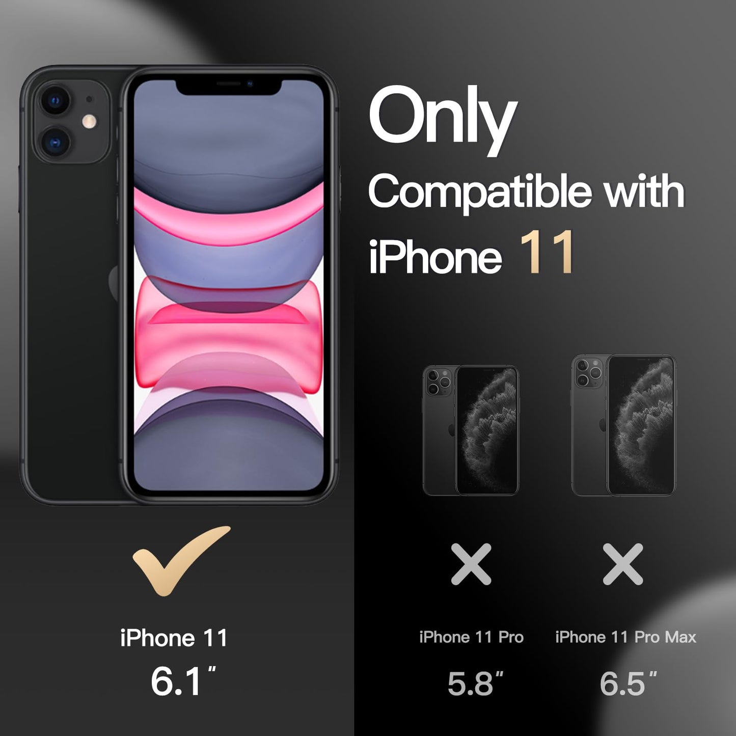 JETech Funda Magnética para iPhone 11 6.1 Pulgadas Compatible con MagSafe, Carcasa Translúcida Mate Trasera Fina Antigolpes (Negro)